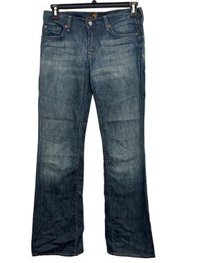 7 For All Mankind Womens Bootcut Jeans Size 29 Medium Wash Denim Made In USA